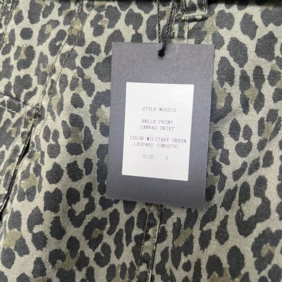 Marissa Webb Belle Print Canvas Skirt Olive Green NWT - Picture 7 of 9